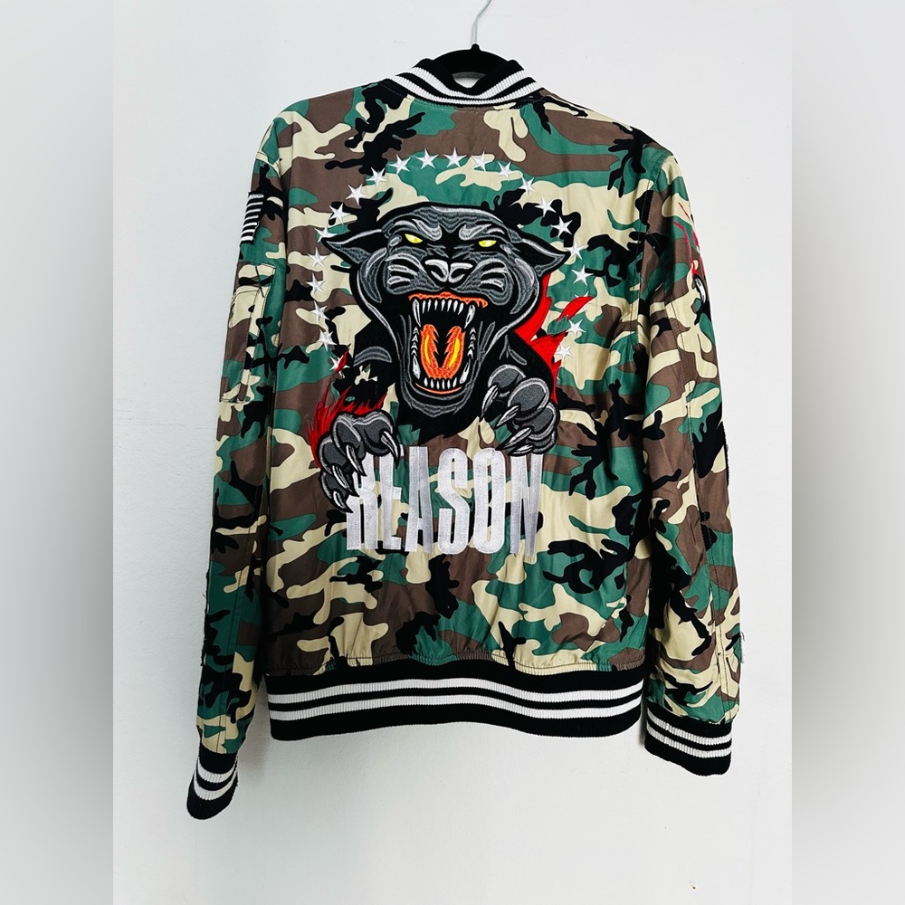 Reason camo satin jacket